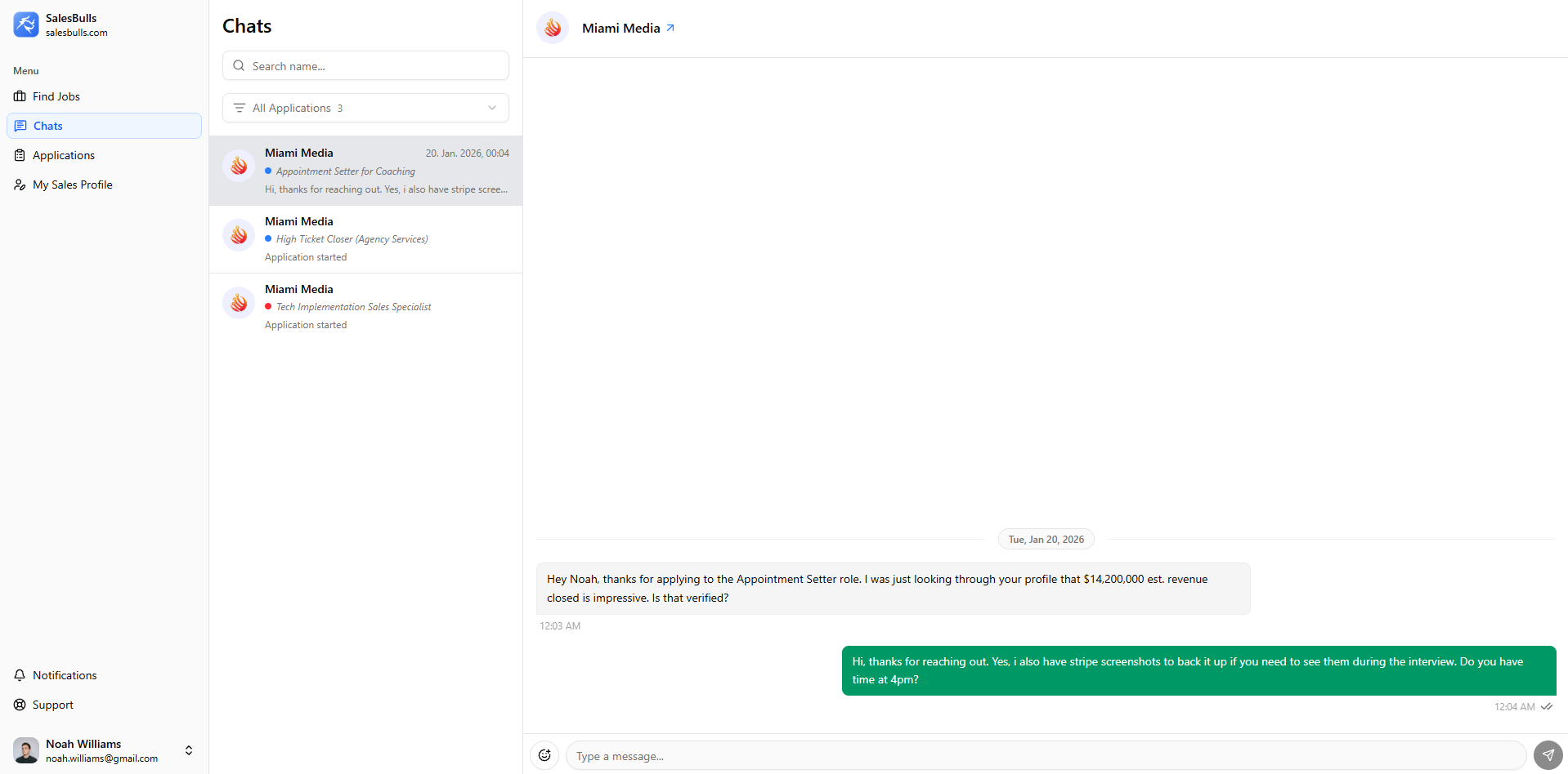 Direct Hiring Manager Chat